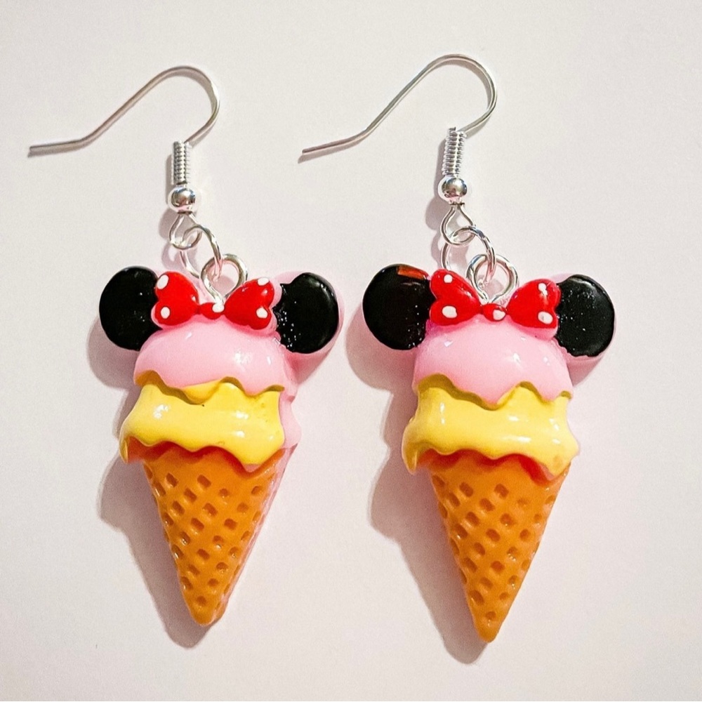 Minnie Mouse Ice Cream Dangle Earrings